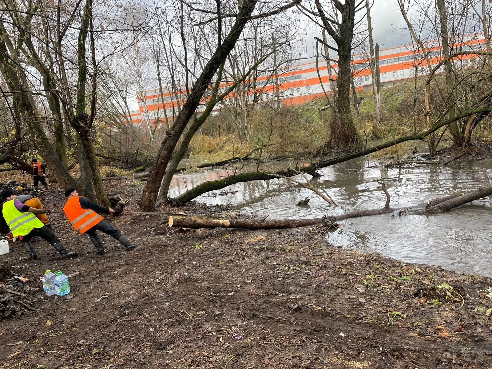 В поселке Люберец завершили расчистку реки Сатовки