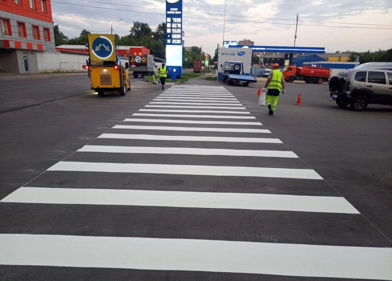 Почти 200 пешеходных переходов восстановили на дорогах в Люберцах с начала сезона